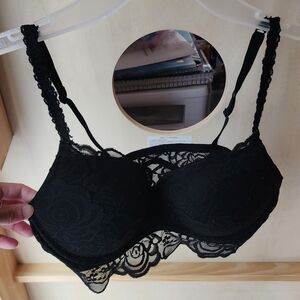 Victoria's Secret Black Lace Bra with Adjustable Straps